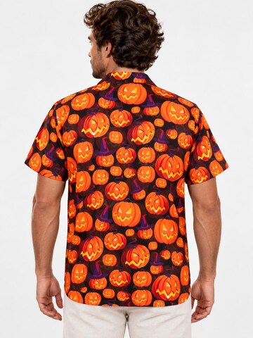 Maglietta 'Halloween Pumpkin Allover' di King Kameha in arancione