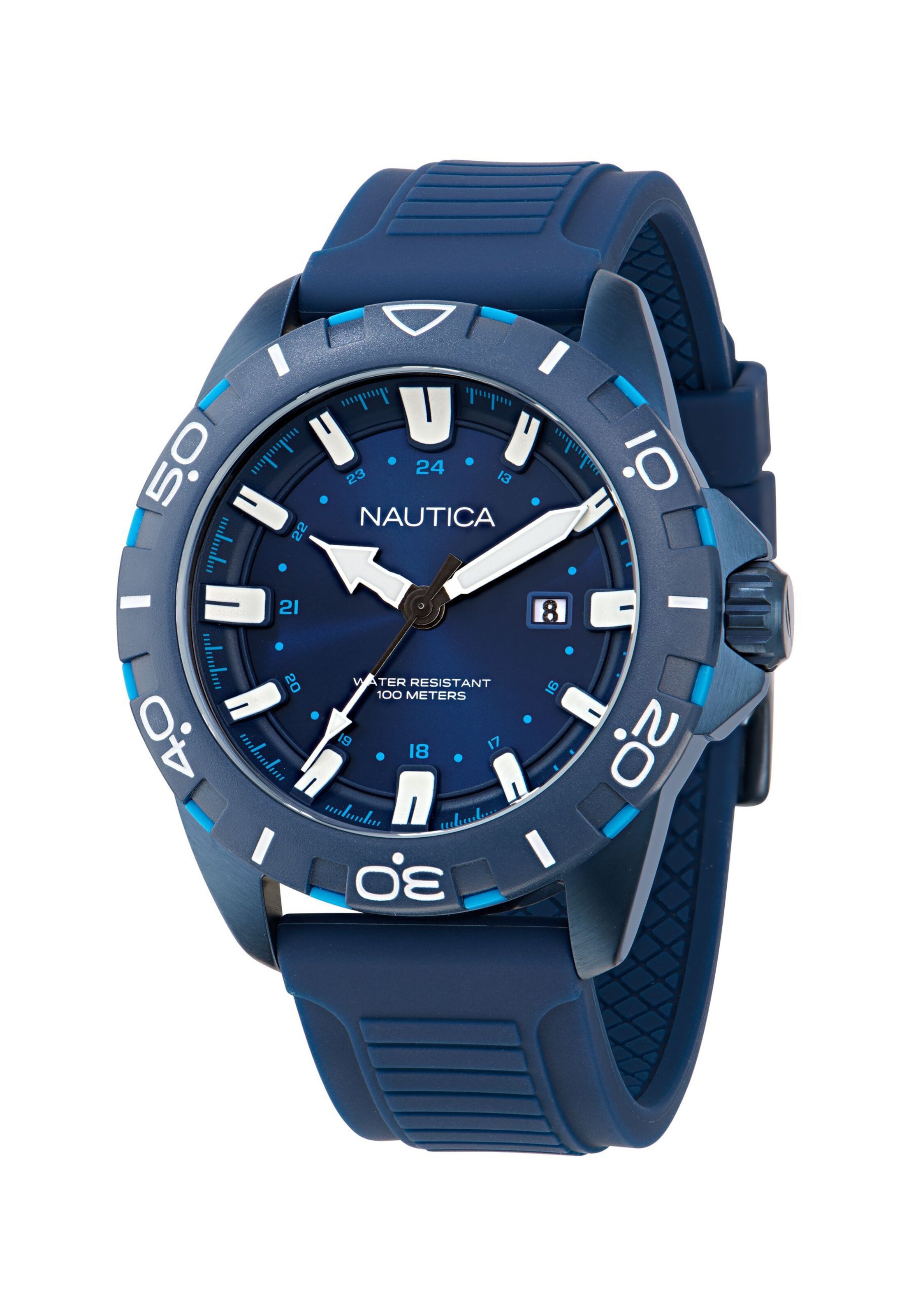 NAUTICA Analoog horloge in Blauw: voorkant