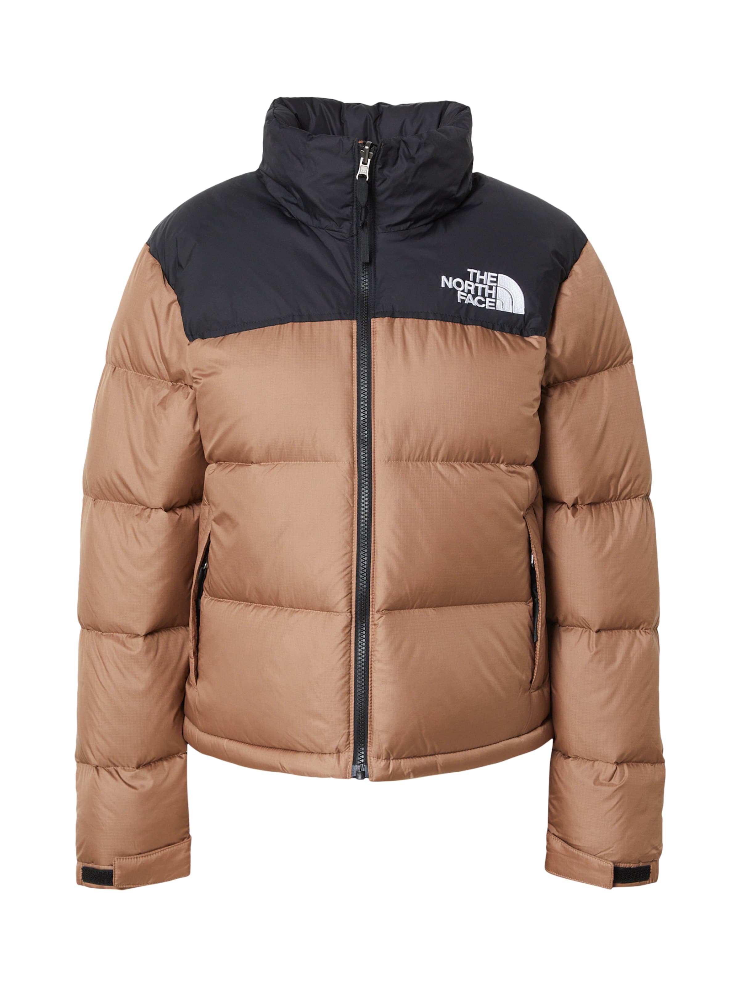 North Face Puffer Weste Beige Dunkelbraune North Face Jacke Braune