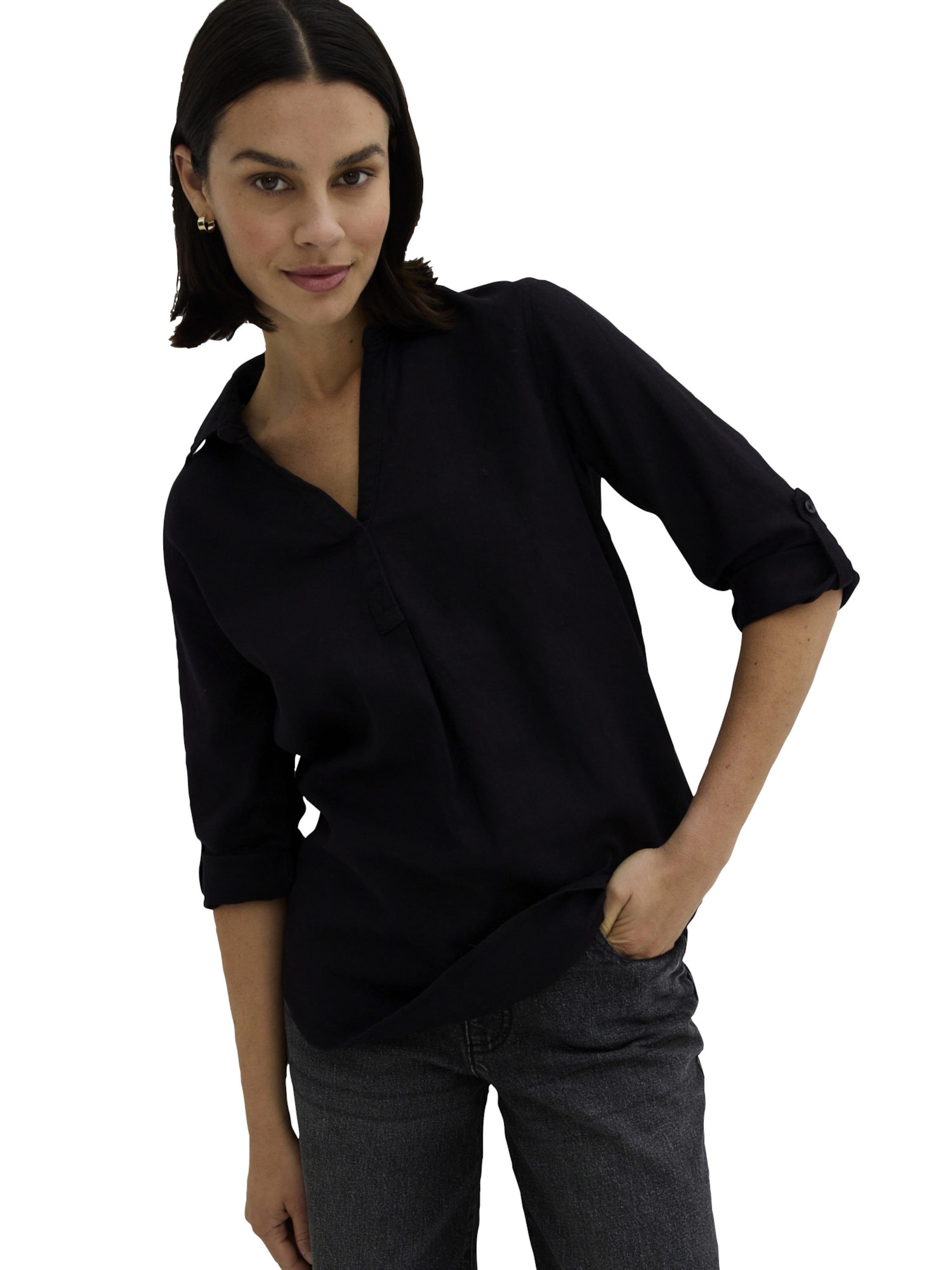 bonprix Bluse in Schwarz: Vorderseite