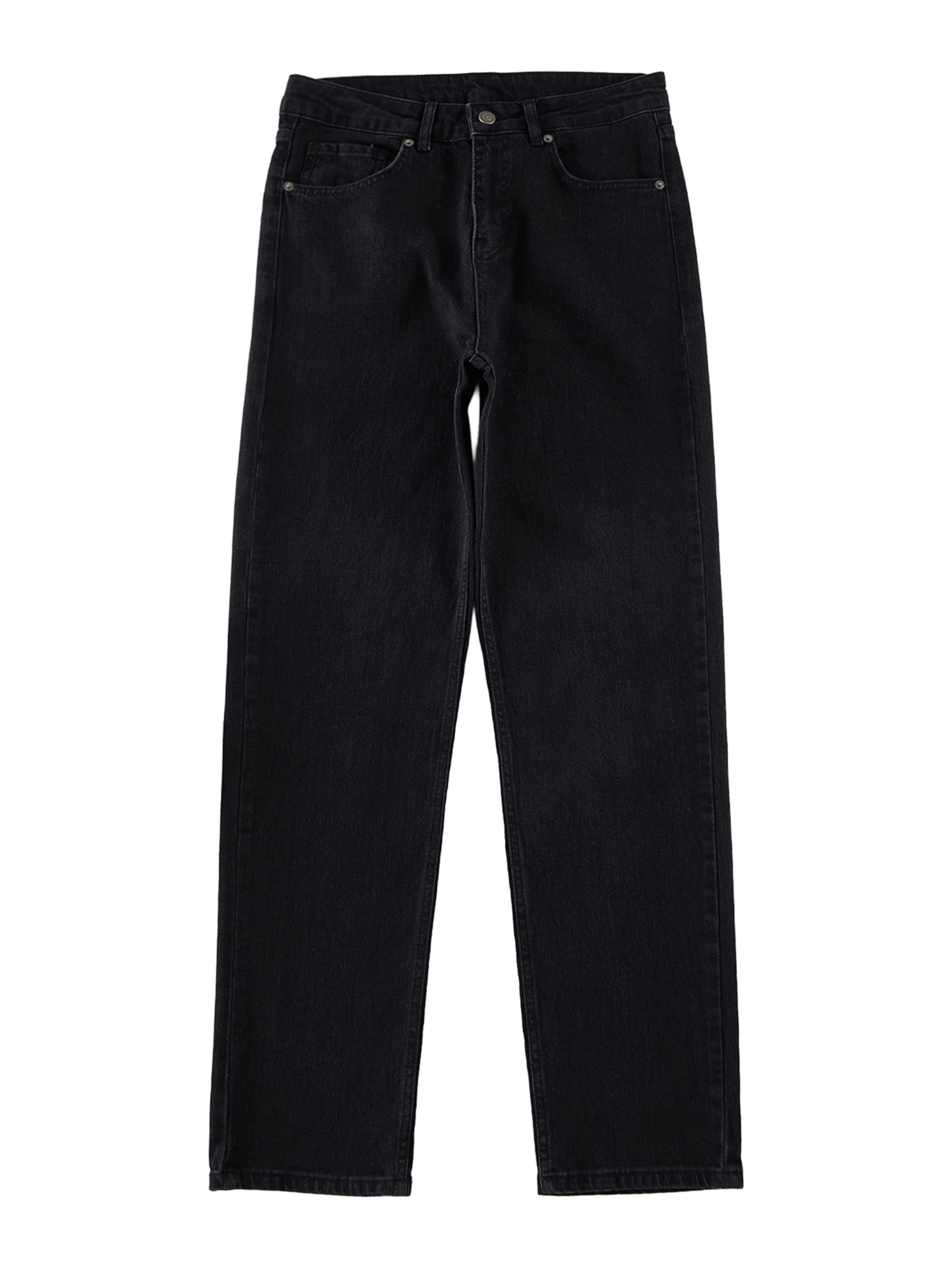Trendyol - regular Vaquero en negro: frente