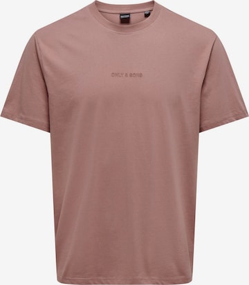 T-Shirt 'Levi' Only & Sons en rose : devant