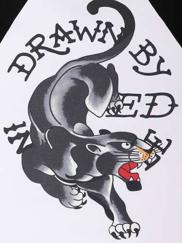 Ed Hardy Μπλουζάκι 'Panther Ringer' σε λευκό