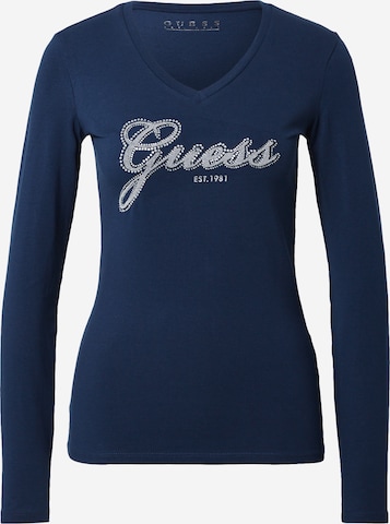 GUESS Shirt 'IRADI' in Blauw: voorkant