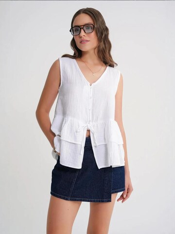 MixRay Bluse in Weiß