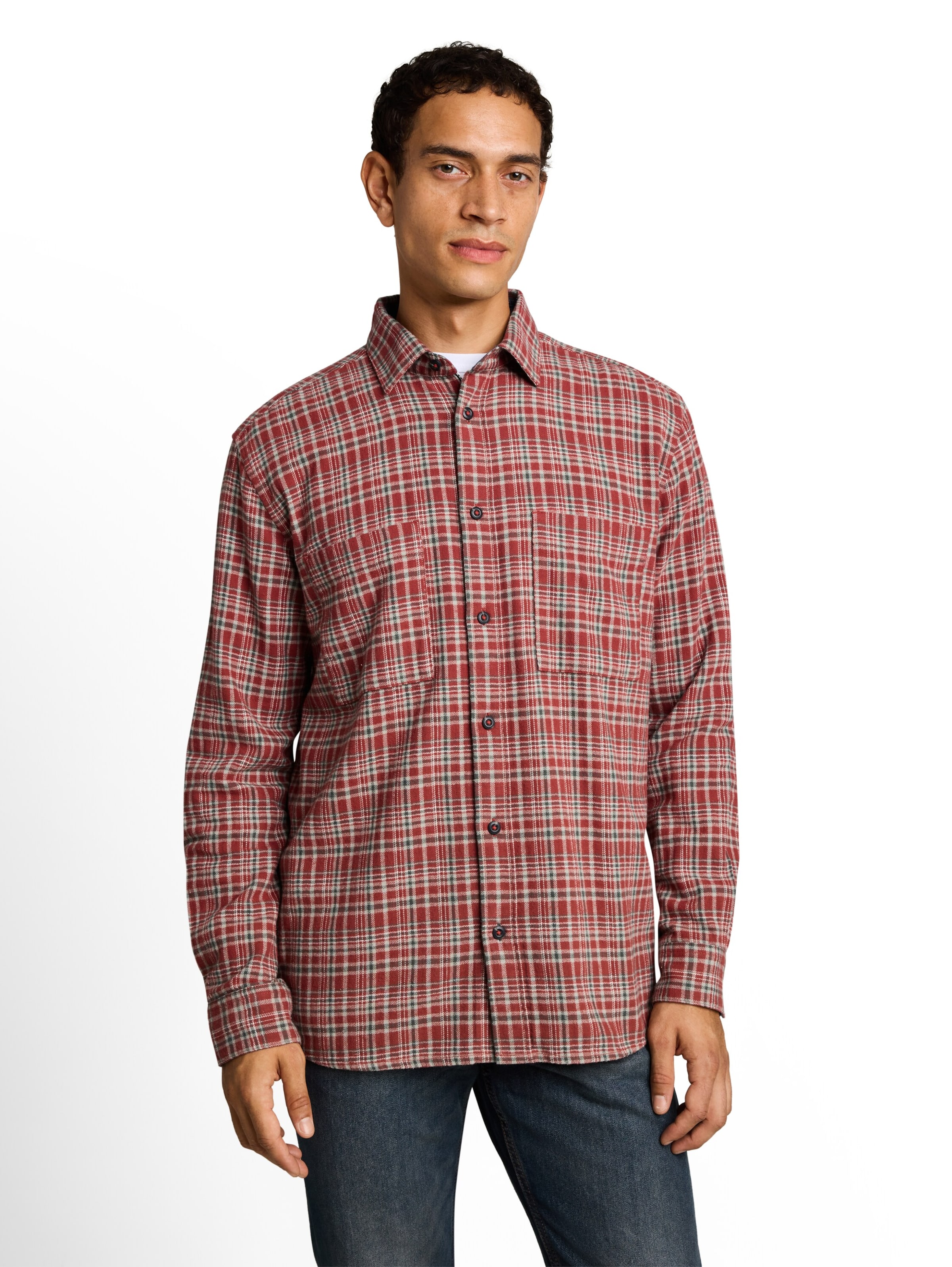 TOM TAILOR - Ajuste regular Camisa en rojo: frente