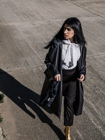 BIBI SAKALIEVA Between-seasons coat 'Black Long Hooded Trench Coat' in Black