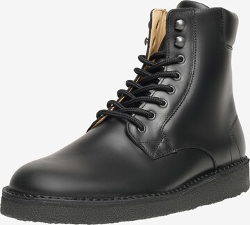 Henry Stevens Lace-Up Boots 'Barney PDB' in Black: front