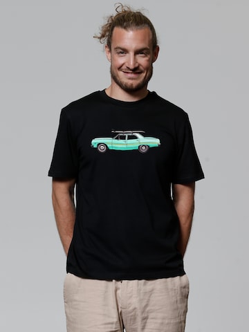 Watapparel Shirt 'Surf Car' in Black: front