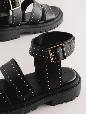 Next Сандали с каишка 'Forever Comfort®' в черно