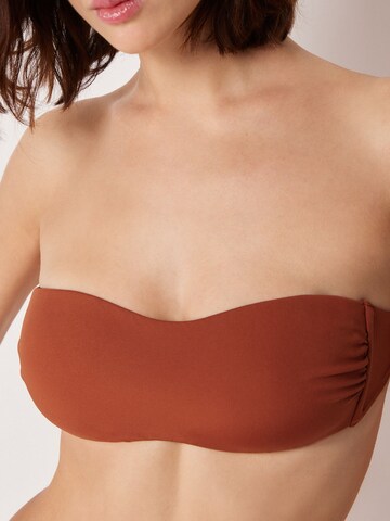 CALZEDONIA Bandeau Bikini Top 'Premium Fit' in Brown