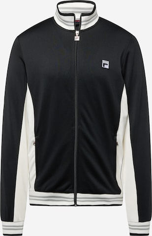 FILA Athletic Zip-Up Hoodie 'Björn' in Black: front