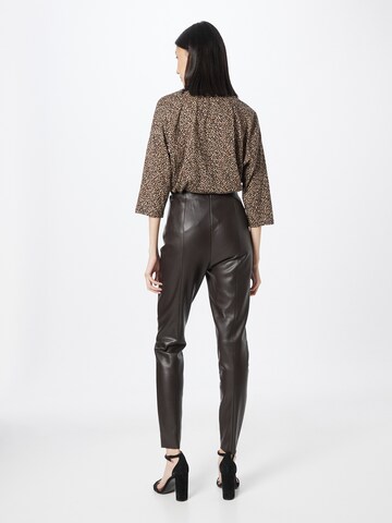 OUI Slim fit Leggings 'CHASEY' in Brown