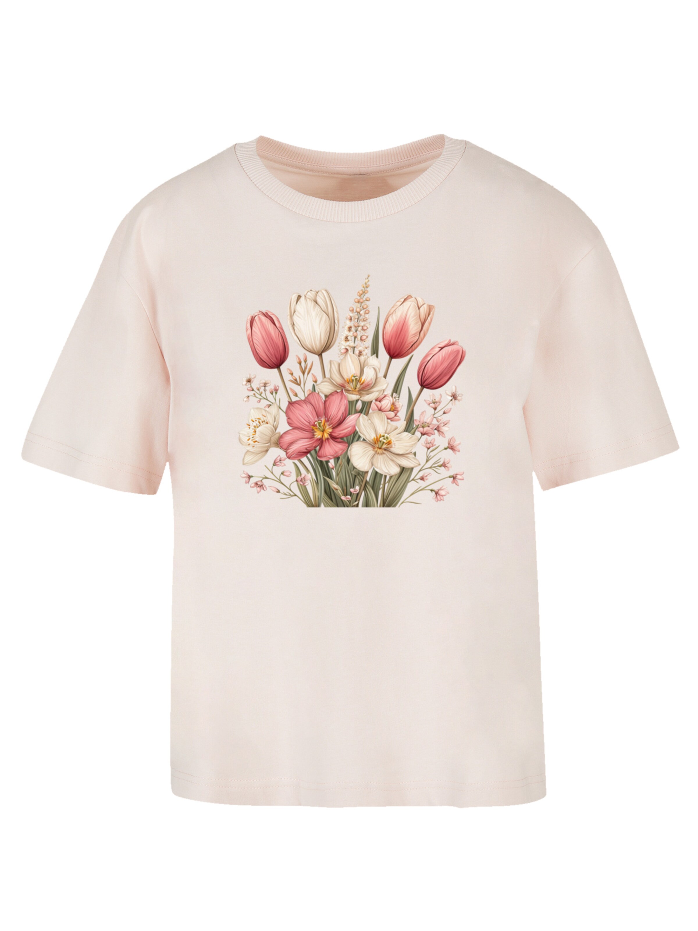 T-shirt 'Rosa Weißer Frühlingsblumenstrauß' F4NT4STIC en rose : devant