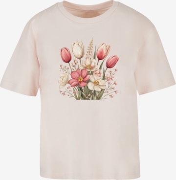 F4NT4STIC Shirt 'Rosa Weißer Frühlingsblumenstrauß' in Pink: front