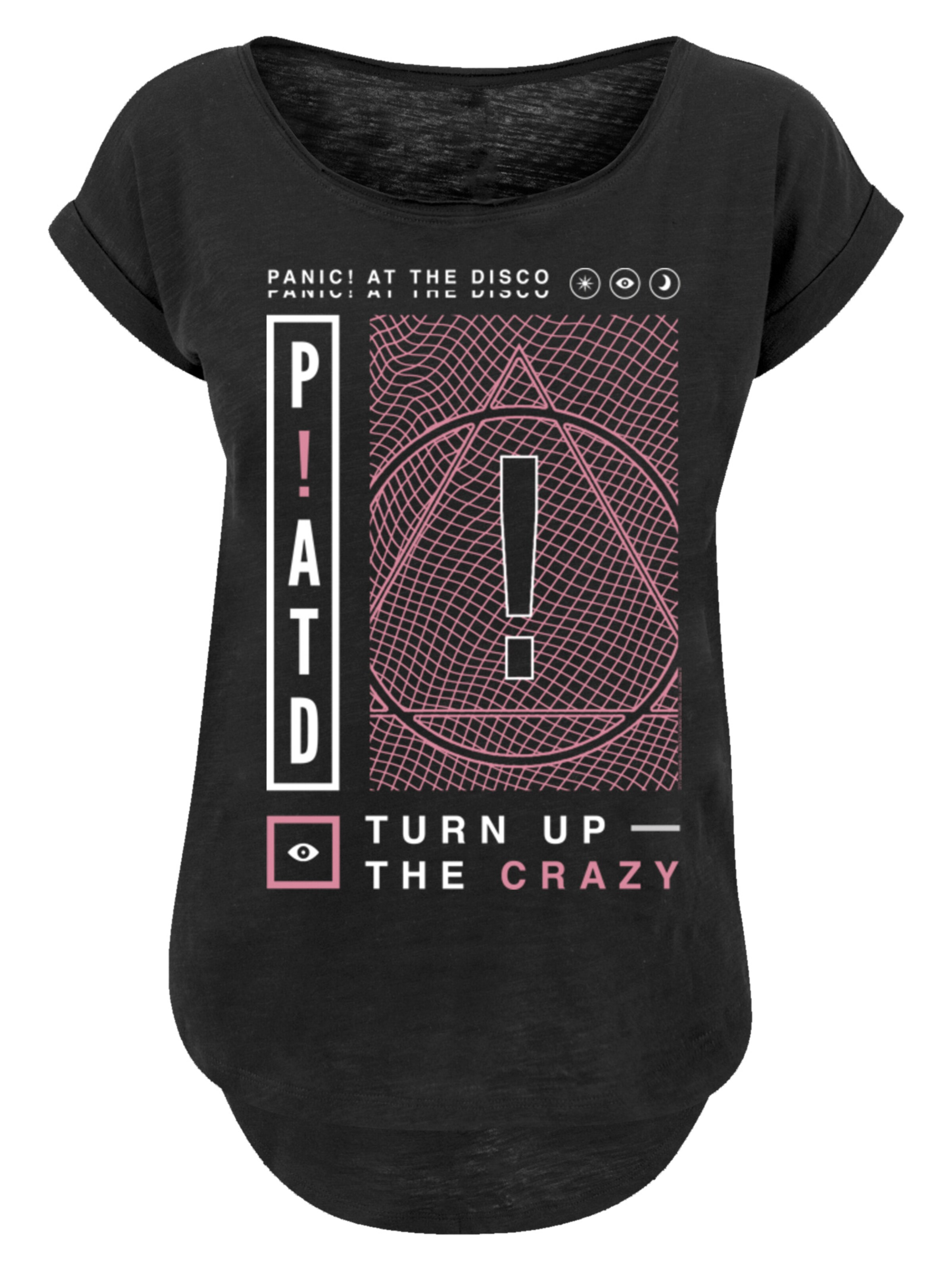 F4NT4STIC Shirt 'Panic At The Disco Turn Up The Crazy' in Black: front
