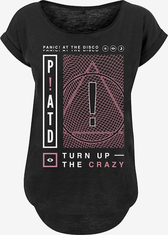 F4NT4STIC Shirt 'Panic At The Disco Turn Up The Crazy' in Zwart: voorkant