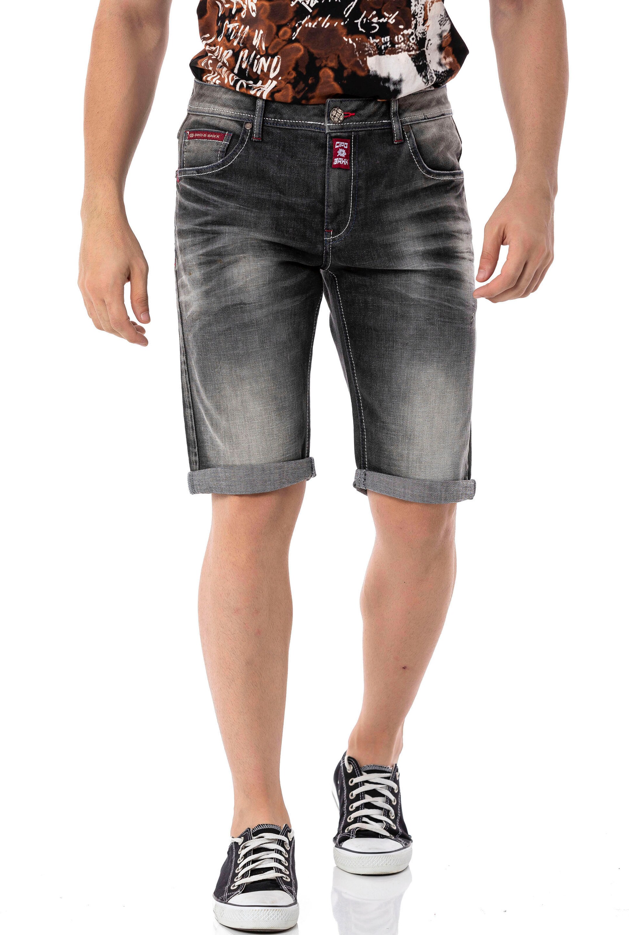 CIPO & BAXX Regular Jeans in Schwarz: Vorderseite