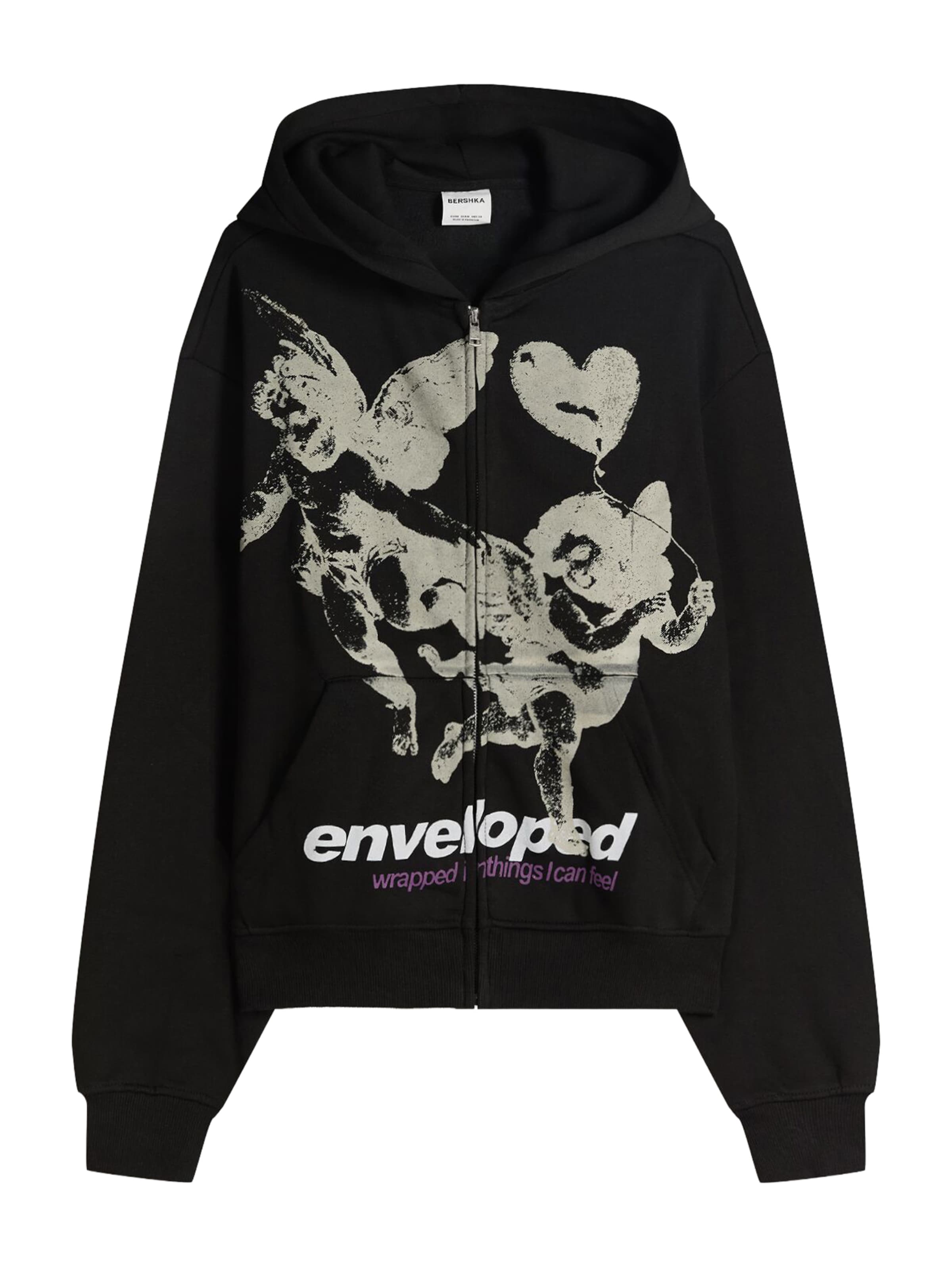 greige / lila / fekete / fehér Bershka Tréning dzseki, Termék nézet