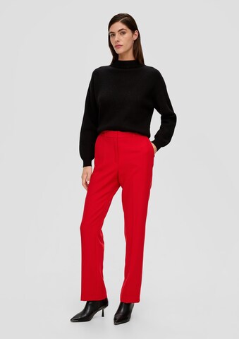 s.Oliver BLACK LABEL Regular Trousers with creases in Red