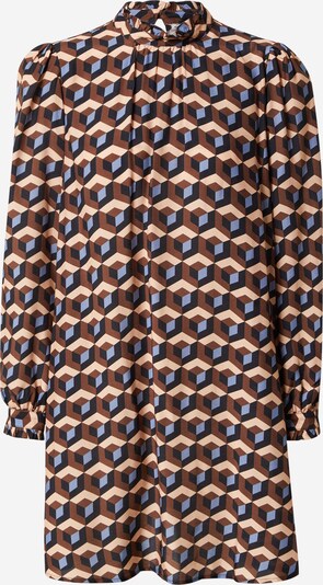 Sisley Shirt Dress in Smoke blue / Brown / Cappuccino / Black, Item view
