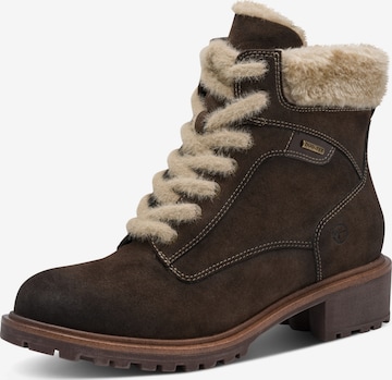 Bottines à lacets Tamaris en marron : devant