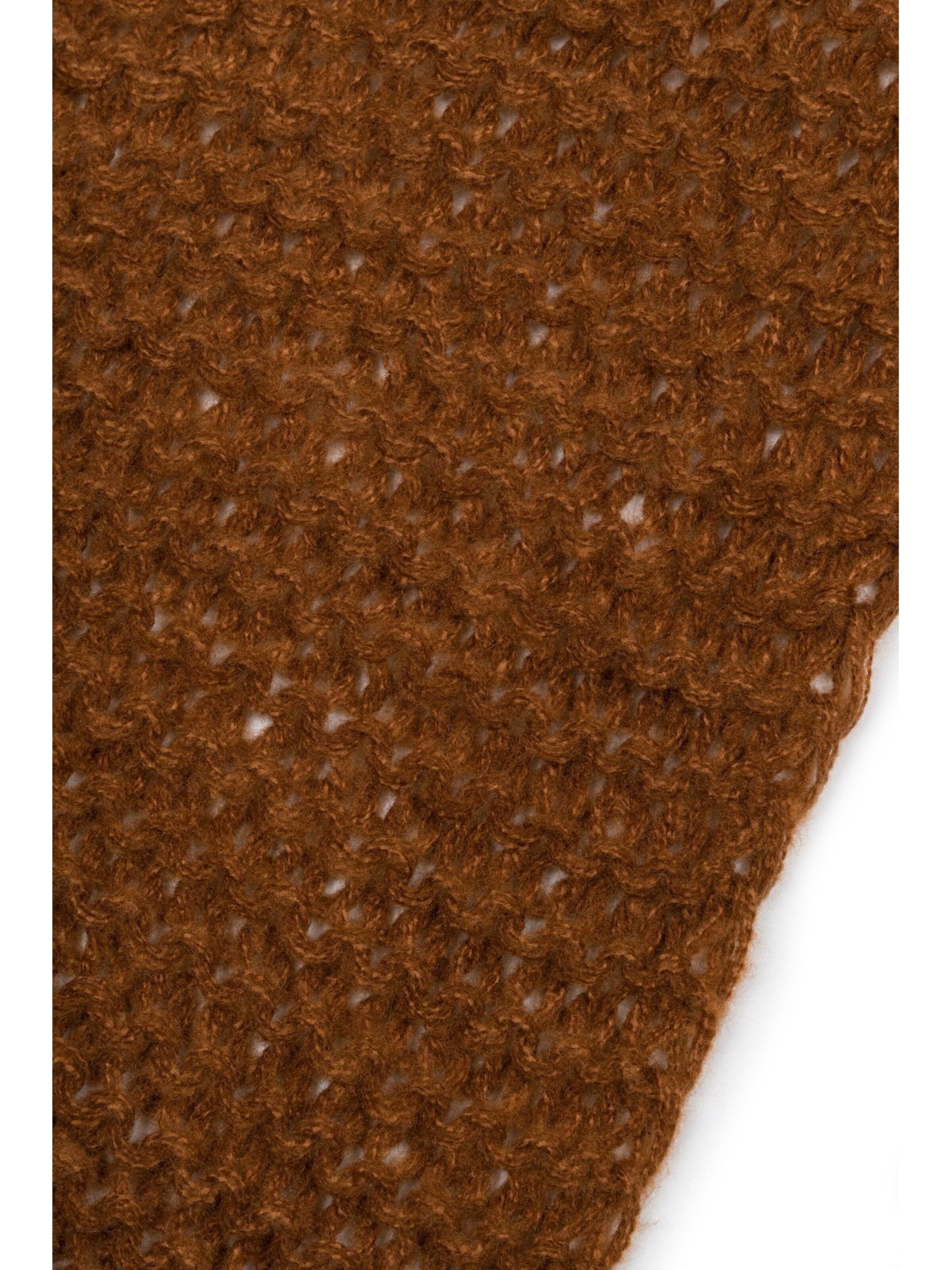 styleBREAKER Schal 'Langer Strick Schal mit Wellen Strickmuster'‌‌ in Braun