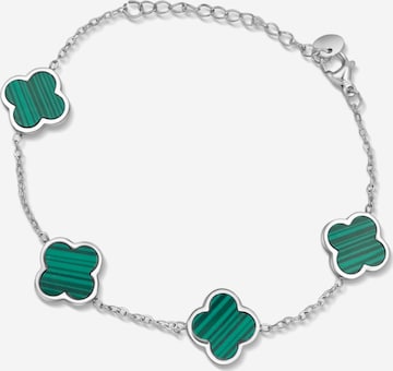 Pure Schmuck Armband 'Clover Green' in Silber: Vorderseite