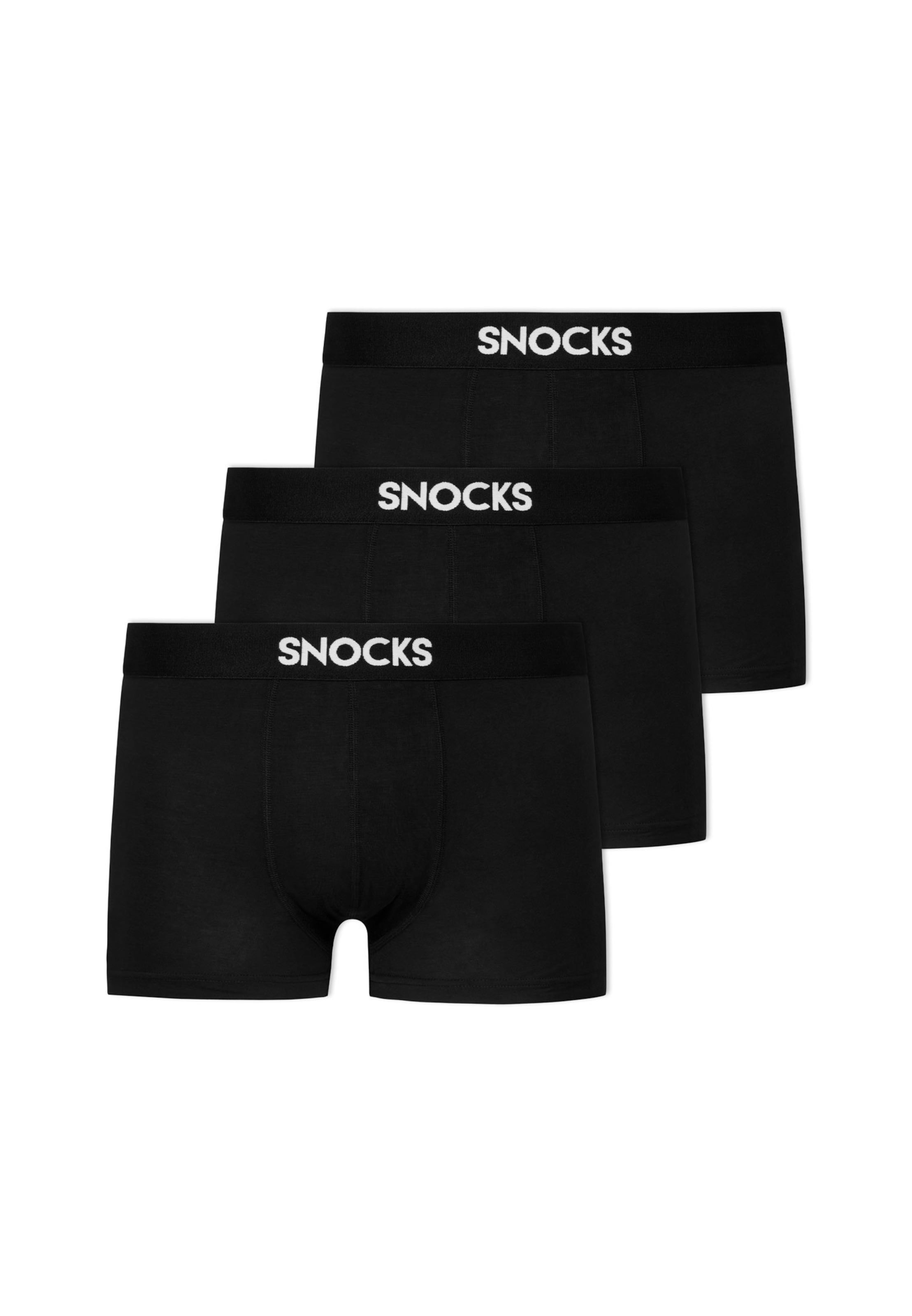 SNOCKS Boxershorts in Zwart: voorkant
