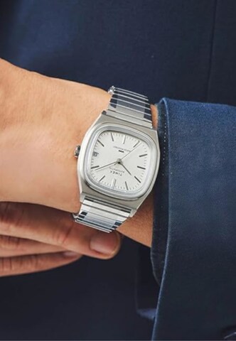 TIMEX Analog Watch 'Automatic 1983 E Line Reissue' in Silver: front