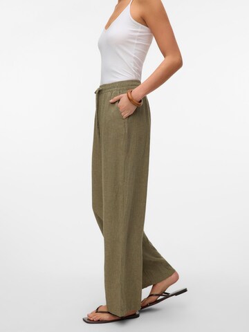 VERO MODA Wide leg Trousers 'VMLinn' in Green