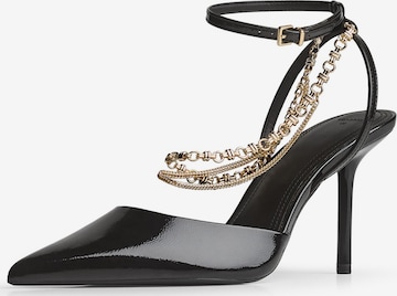 BershkaCipele s potpeticom i otvorenom petom - crna boja: prednji dio