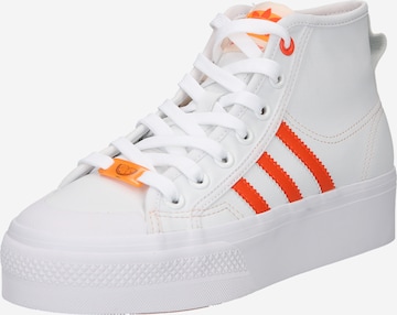 ADIDAS ORIGINALS - Sapatilhas altas 'Nizza Platform Mid Vegan' em branco: frente