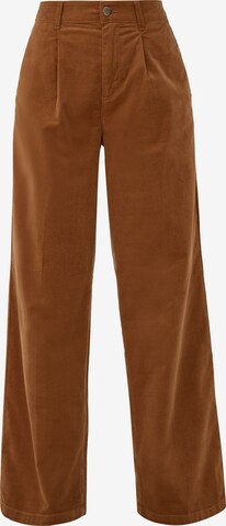 s.Oliver Wide leg Pleat-front trousers in Brown: front