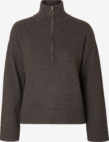 SELECTED Trui in Bruin: voorkant