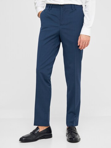 Coupe slim Pantalon à plis 'Ostfold' Viggo en bleu : devant