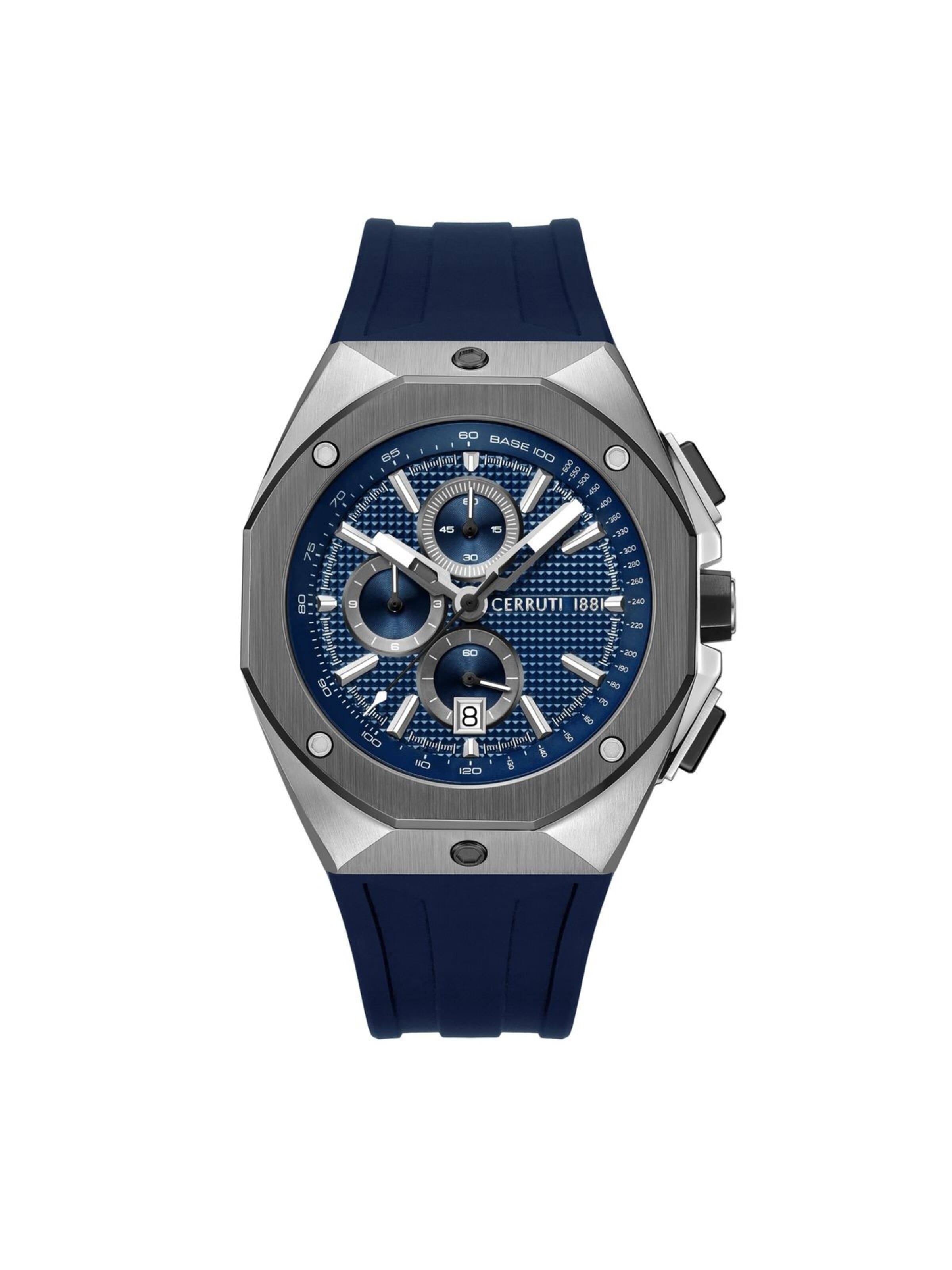 CERRUTI 1881 Analoog horloge 'Chronograph AREZZO' in Blauw: voorkant
