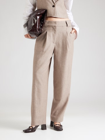 Loosefit Pantaloni con pieghe di co'couture in beige: frontale