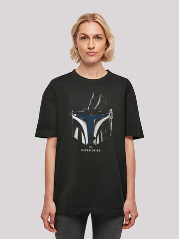 T-shirt oversize 'Star Wars The Mandalorian Helmet Silhouette' F4NT4STIC en noir : devant