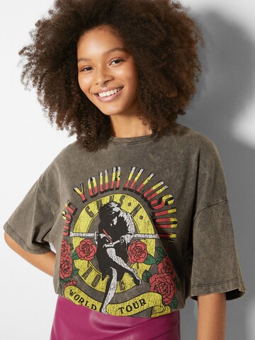 Bershka T-Shirt in Grau