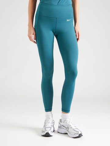 Reebok Skinny Workout Pants in Blue: front