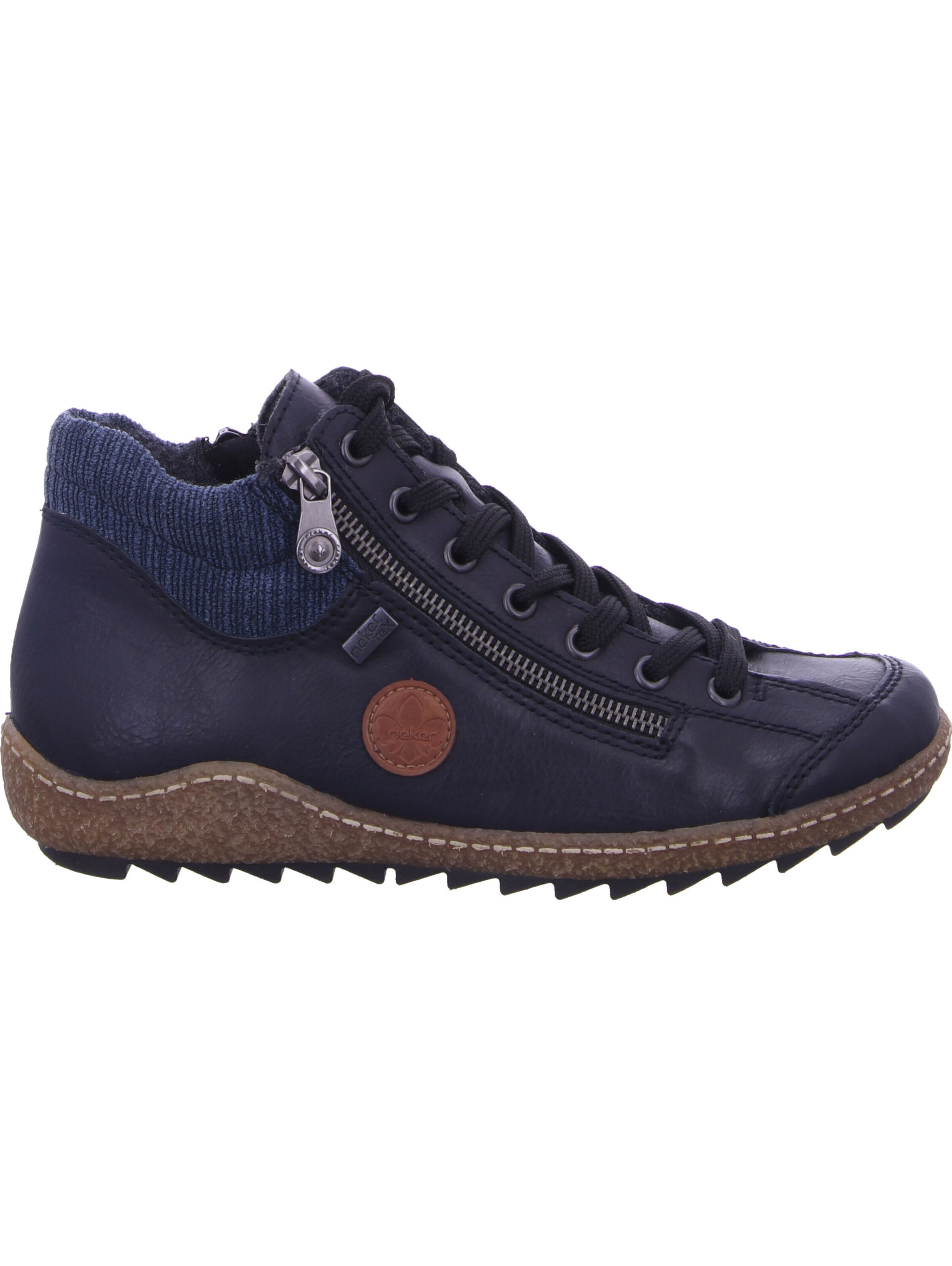 Rieker Lace-Up Ankle Boots in Blue