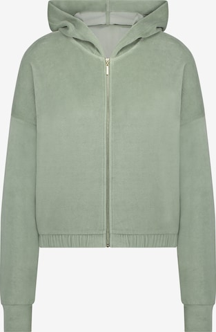 Hunkemöller Zip-Up Hoodie in Green: front