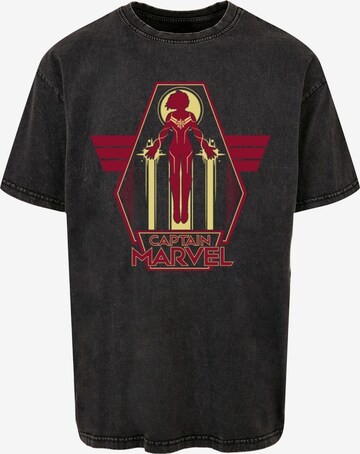 ABSOLUTE CULT Shirt 'Captain Marvel - Flying Warrior' in Grijs: voorkant