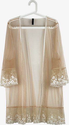 La Muel Lingerie Ochtendjas 'Morgenmantel' in Beige: voorkant