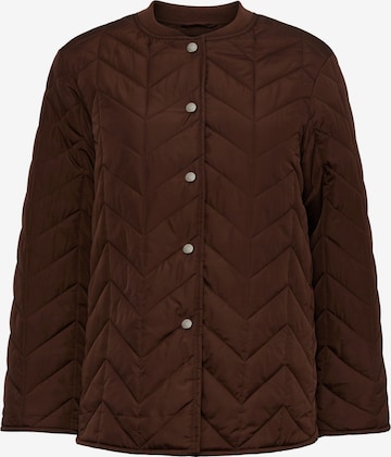 PIECES Between-Season Jacket 'FAWN' in Brown: front
