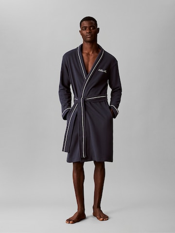Calvin Klein Bathrobe long in Blue: front