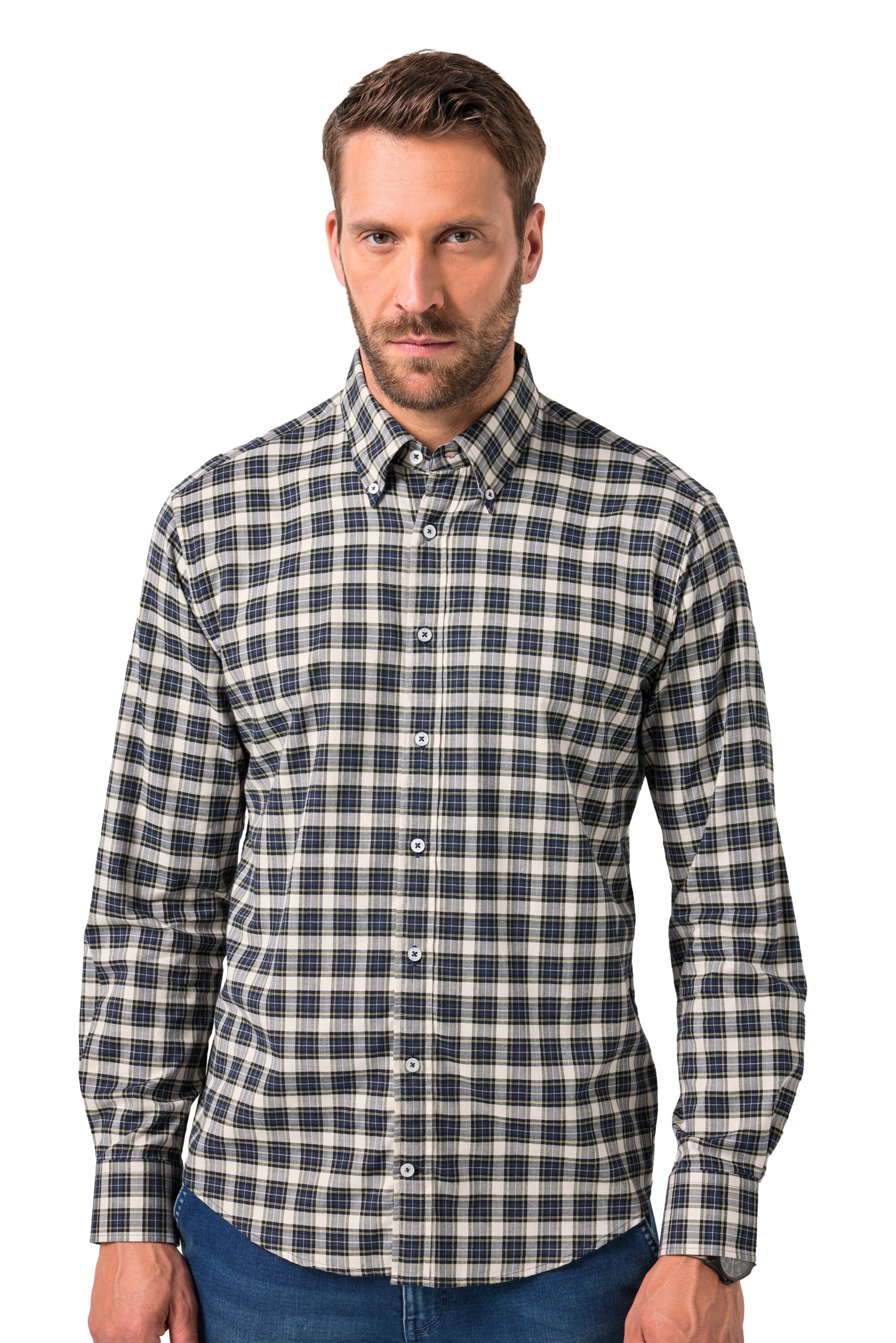 JP1880 Regular Fit Hemd in Blau: Vorderseite