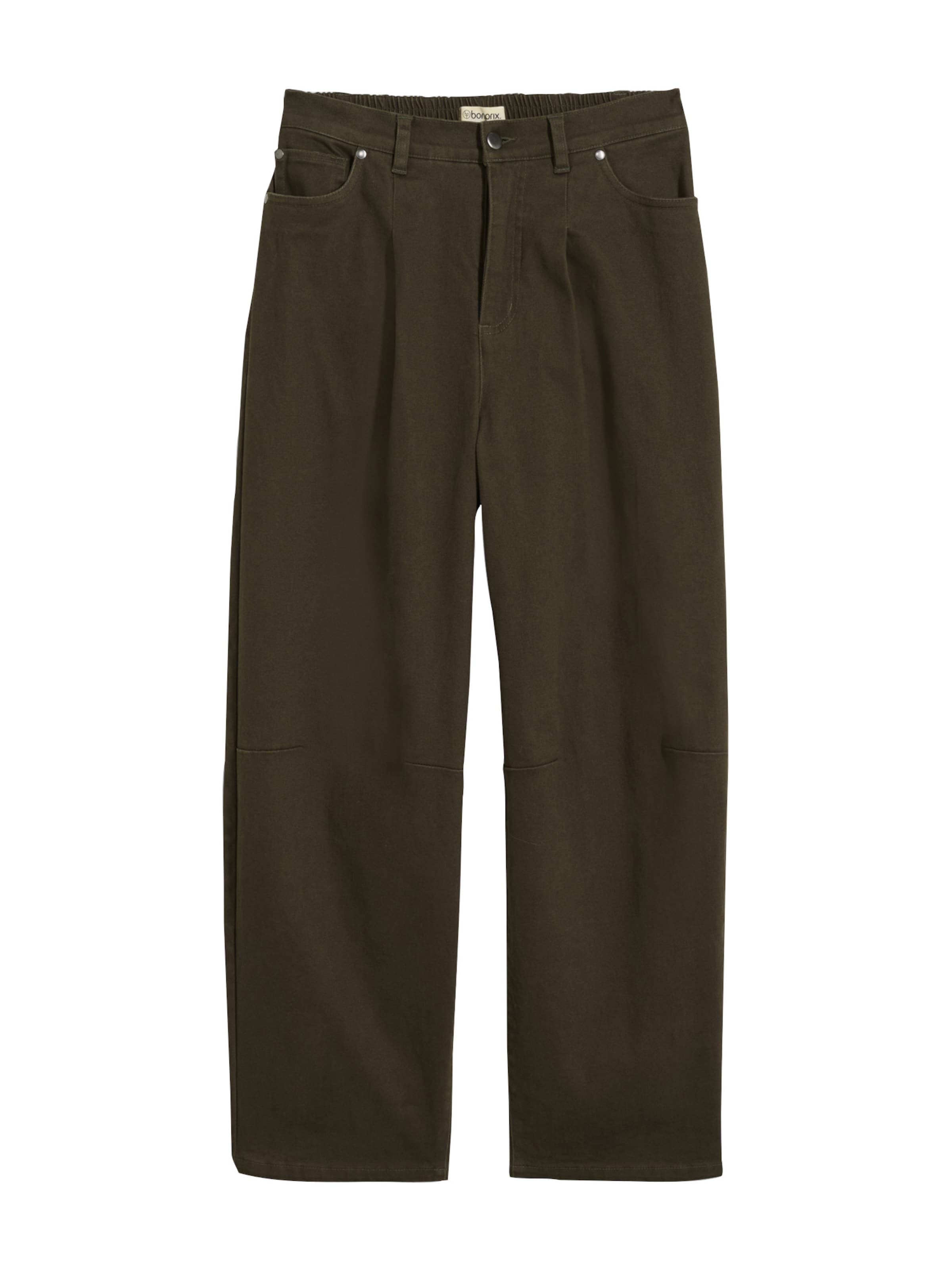 Barrel Pantaloni con pieghe di bonprix in verde: frontale