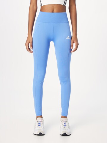 ADIDAS SPORTSWEAR Skinny Workout Pants 'Aero' in Blue: front